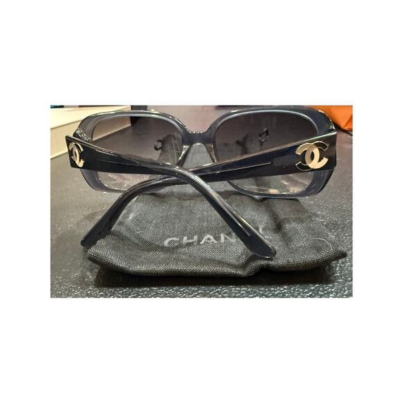 RARE CHANEL Square Shape Frames CoCo Mark CC Ombre Logo*Chanel Pouch*57|18|130 - Picture 7 of 7